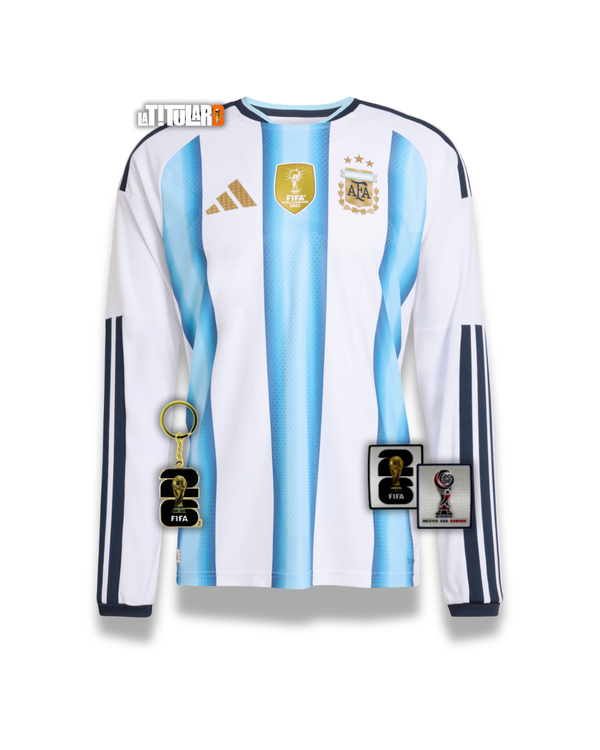 Argentina Mundial Versión Jugador Camiseta Local 2026 - Manga Larga