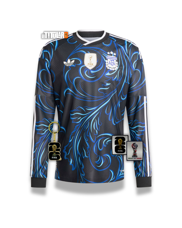 Argentina Mundial Versión Jugador Camiseta Visitante 2026 - Manga Larga