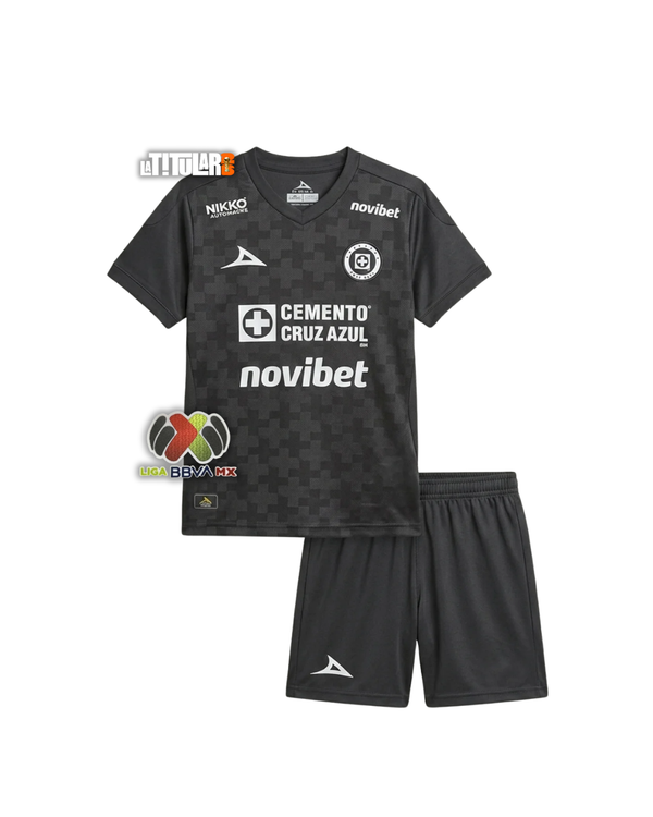 Cruz Azul Negra Tercera Camiseta 2025/26 - Niños