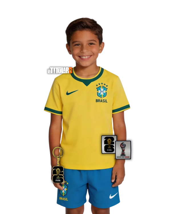 Brasil Mundial Camiseta 2026 - Niños