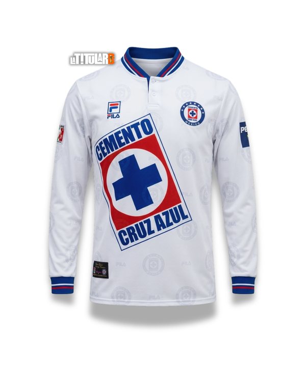 Cruz Azul Away Manga Larga Camiseta 1998 - Retro