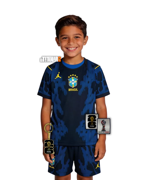 Brasil Mundial Camiseta Visitante 2026 - Niños