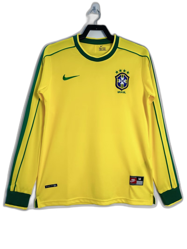 Brasil Retro 1998 Camiseta Local - Manga Larga