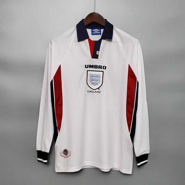 Inglaterra Retro 1998 Camiseta Local - Manga Larga