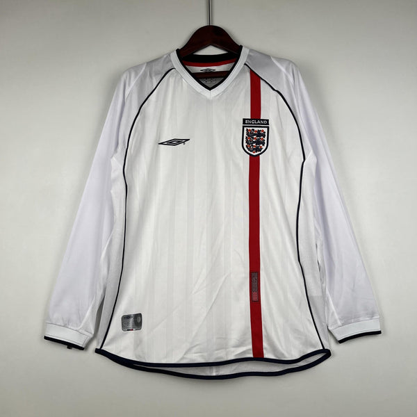 Inglaterra Retro Camiseta Local 2002 - Manga Larga