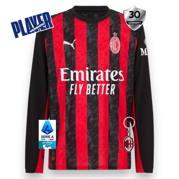 AC Milan Versión Jugador Camiseta Local 2025/26 - Manga Larga