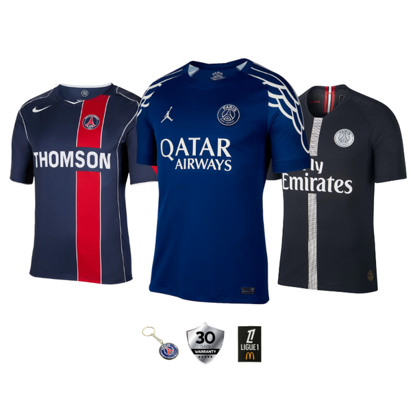 COMBO Paris Saint Germain Icónicas (Home, Away e Third)